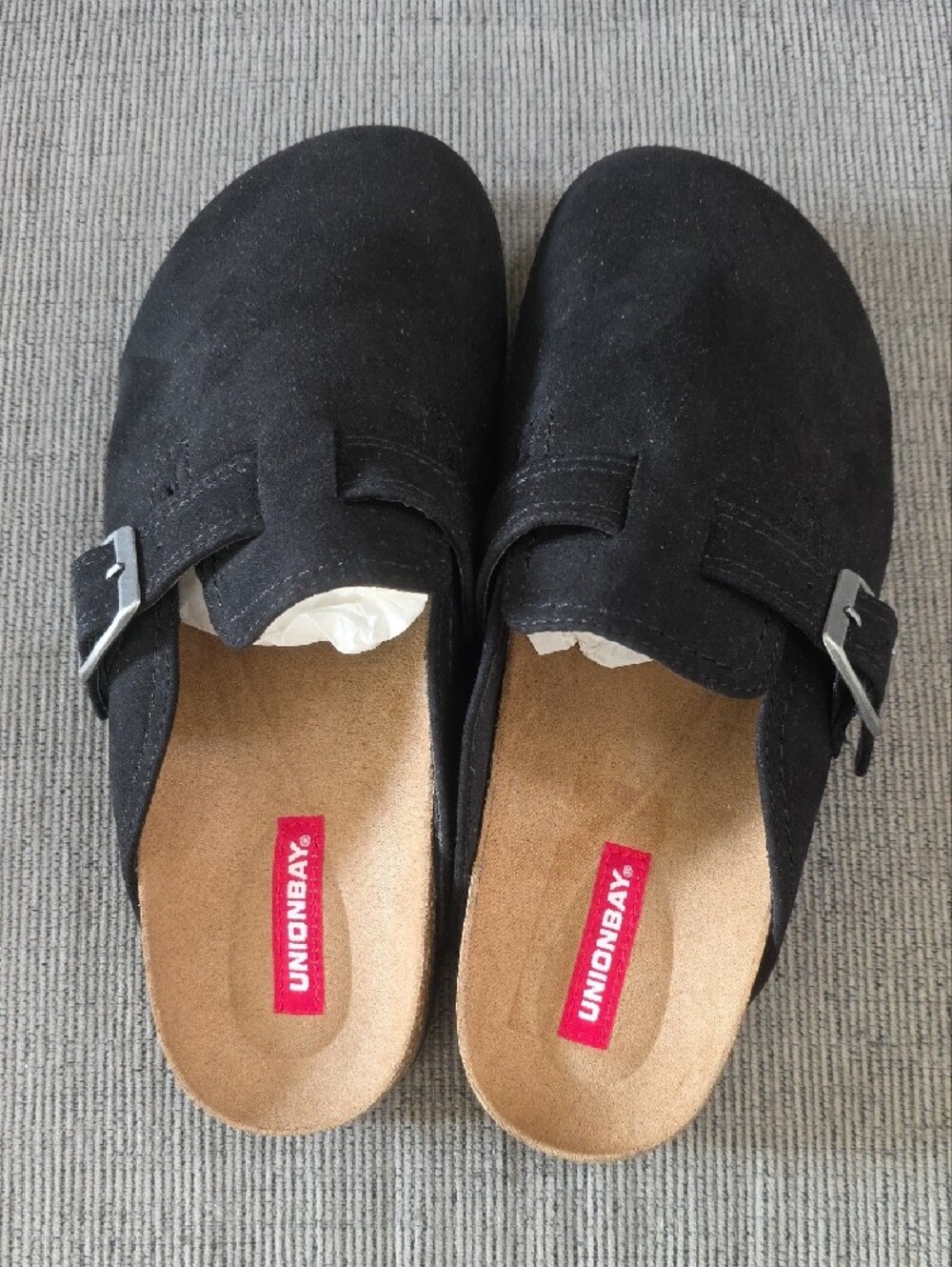 UNIONBAY Womens Black Suede Sawyer Slip-On Clogs With Silver Buckle, New, 8.5. - Picture 6 of 14